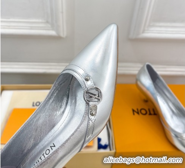 Durable Louis Vuitton 6AM Pumps 5.5cm in Silver Calfskin Leather 0222017
