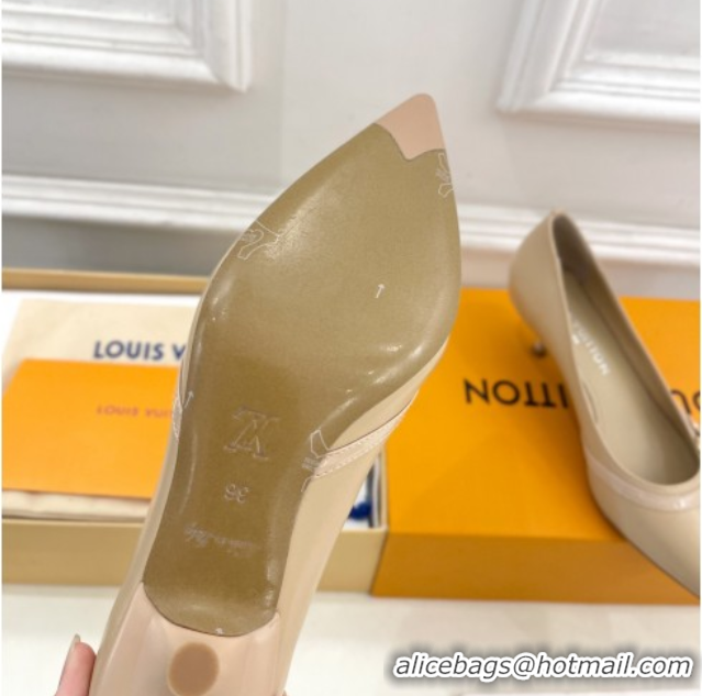 Shop Duplicate Louis Vuitton 6AM Pumps 5.5cm in Lambskin Leather Beige 0222018
