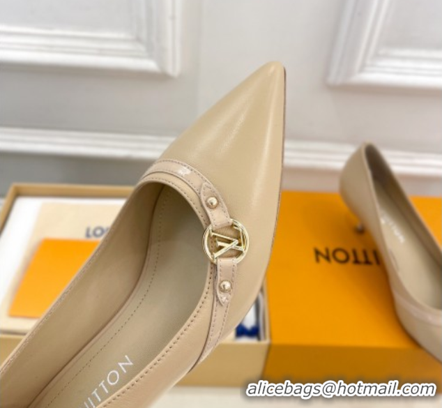 Shop Duplicate Louis Vuitton 6AM Pumps 5.5cm in Lambskin Leather Beige 0222018