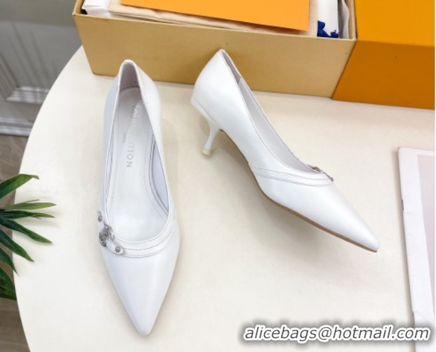 Big Discount Louis Vuitton 6AM Pumps 5.5cm in Lambskin Leather White 0222019