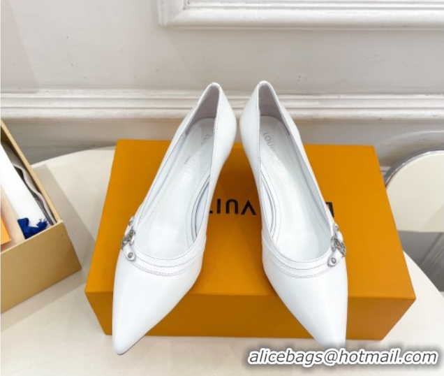 Big Discount Louis Vuitton 6AM Pumps 5.5cm in Lambskin Leather White 0222019