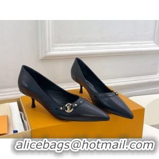 Good Product Louis Vuitton 6AM Pumps 5.5cm in Lambskin Leather Black 0222020