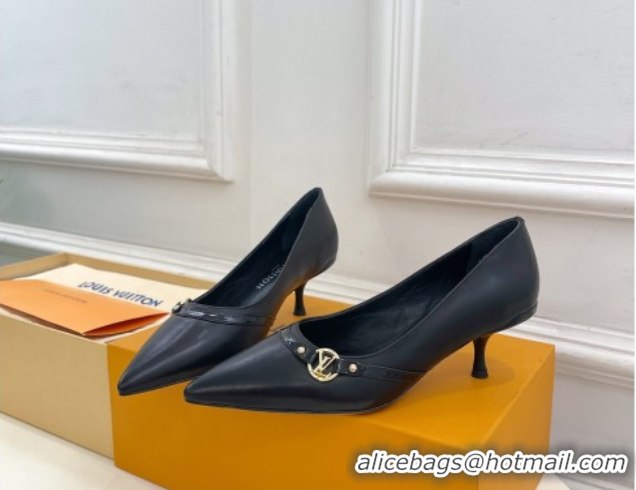 Good Product Louis Vuitton 6AM Pumps 5.5cm in Lambskin Leather Black 0222020