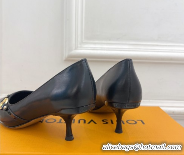 Good Product Louis Vuitton 6AM Pumps 5.5cm in Lambskin Leather Black 0222020