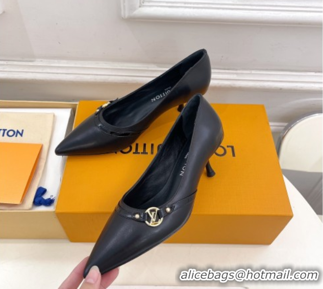 Good Product Louis Vuitton 6AM Pumps 5.5cm in Lambskin Leather Black 0222020