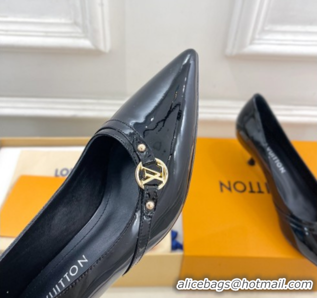 Buy Discount Louis Vuitton 6AM Pumps 5.5cm in Patent Calfskin Leather Black 0222022
