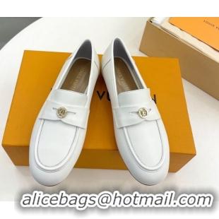 Shop Duplicate Louis Vuitton Soho Flat Loafers in Lambskin White 0222034