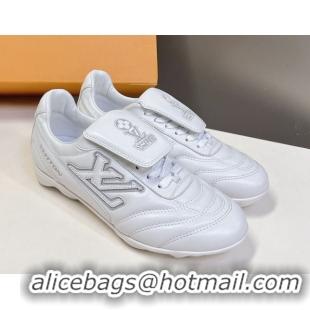 Perfect Louis Vuitton LV Footprint Soccer Sneakers in Calf Leather White 0222051