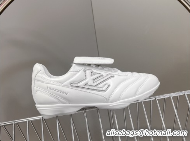 Perfect Louis Vuitton LV Footprint Soccer Sneakers in Calf Leather White 0222051