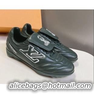 Grade Quality Louis Vuitton LV Footprint Soccer Sneakers in Calf Leather Green 0222053