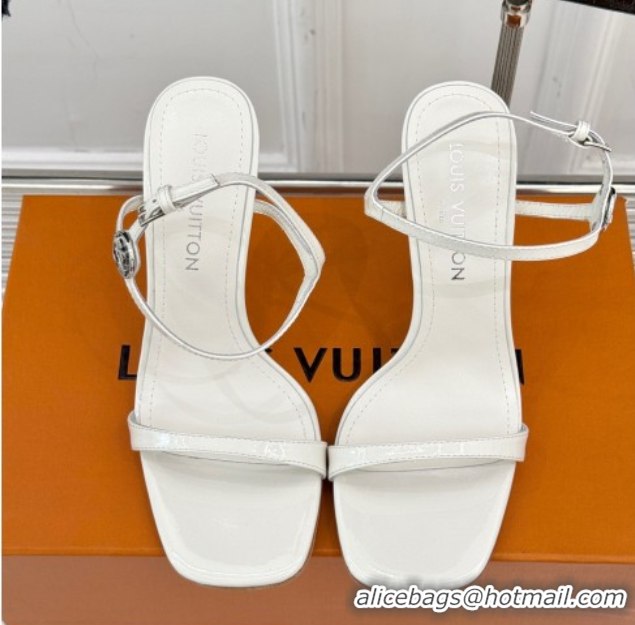 Stylish Louis Vuitton 6AM Heel Sandals 9.5cm in Calf Leather White 0222058