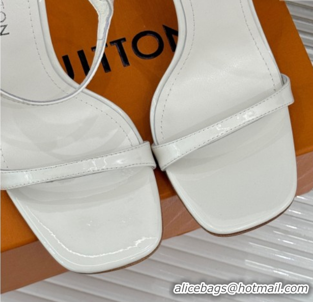Stylish Louis Vuitton 6AM Heel Sandals 9.5cm in Calf Leather White 0222058
