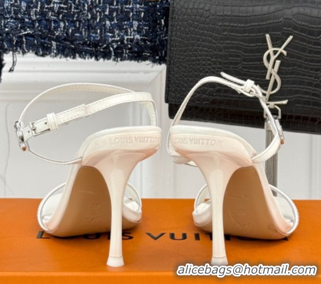 Stylish Louis Vuitton 6AM Heel Sandals 9.5cm in Calf Leather White 0222058