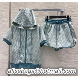 Affordable Price Dior Oblique Jacket and Shorts Set 0515 Blue 2025
