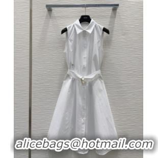 Top Grade Dior Sleeveless Dress 0515 White 2025