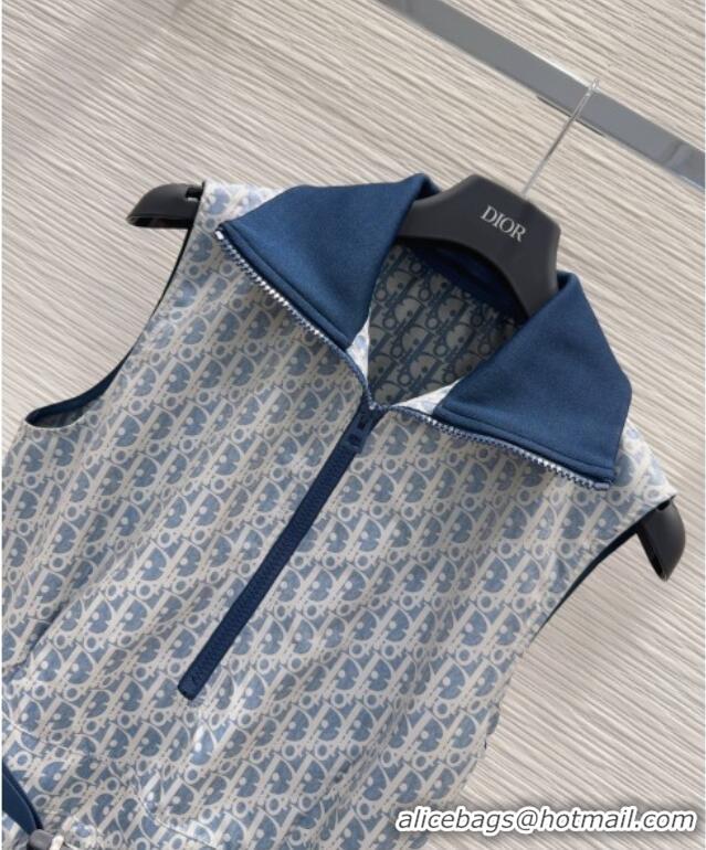 Famous Brand Dior Oblique Dress 0515 Blue 2025