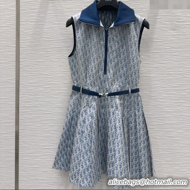 Famous Brand Dior Oblique Dress 0515 Blue 2025
