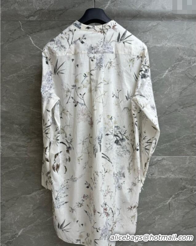 New Design Dior Printed Cotton Shirt 527001 White 2025