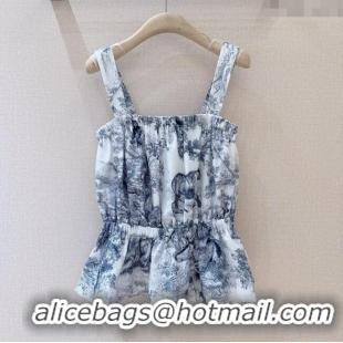 Low Cost Dior Printed Cotton Vest 527005 Blue 2025