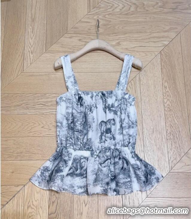 Low Cost Dior Printed Cotton Vest 527005 Blue 2025