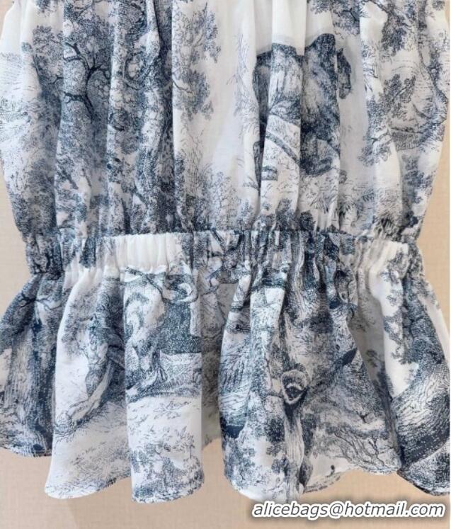 Low Cost Dior Printed Cotton Vest 527005 Blue 2025
