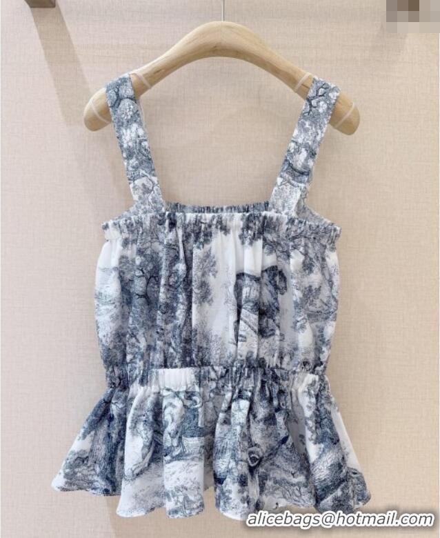 Low Cost Dior Printed Cotton Vest 527005 Blue 2025
