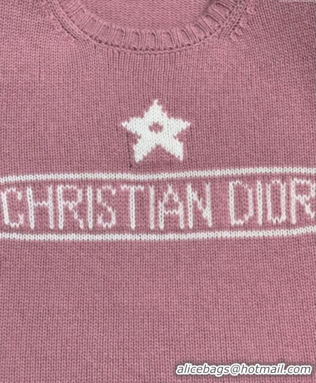 Buy Fashionable Dior Star Cashmere Knit Striped Top 527002 Pink 2025