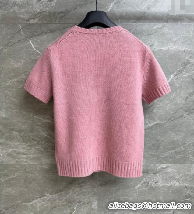 Buy Fashionable Dior Star Cashmere Knit Striped Top 527002 Pink 2025