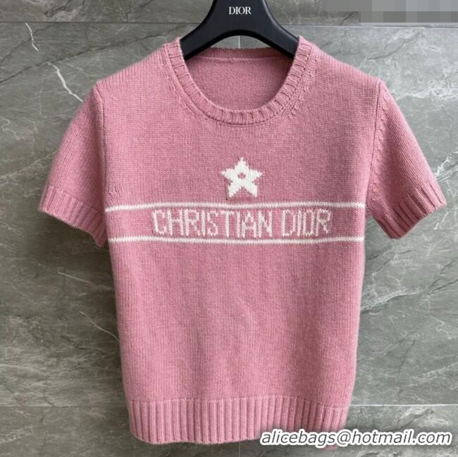 Buy Fashionable Dior Star Cashmere Knit Striped Top 527002 Pink 2025