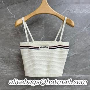 Top Quality Miu Miu Knit Mini Short Vest 527004 White 2025
