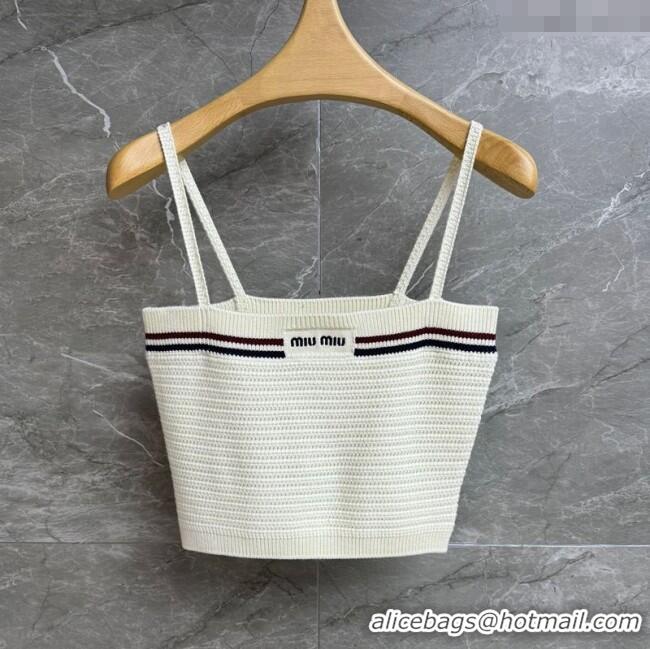 Top Quality Miu Miu Knit Mini Short Vest 527004 White 2025
