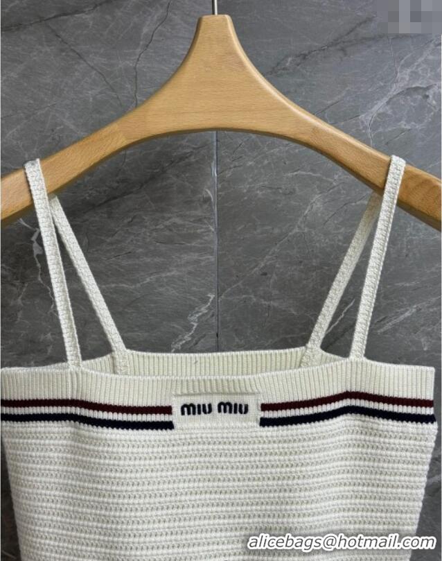 Top Quality Miu Miu Knit Mini Short Vest 527004 White 2025