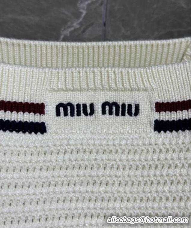 Top Quality Miu Miu Knit Mini Short Vest 527004 White 2025