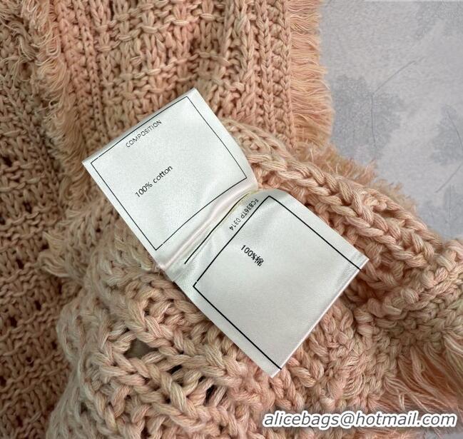 Pretty Style Chanel Fringe Knit Vest 527006 Peach Pink 2025