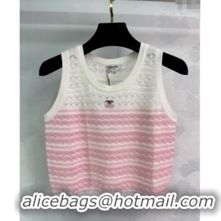 Luxury Cheap Chanel Striped Vest 527007 Pink 2025