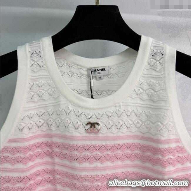 Luxury Cheap Chanel Striped Vest 527007 Pink 2025