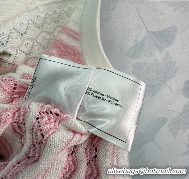 Luxury Cheap Chanel Striped Vest 527007 Pink 2025