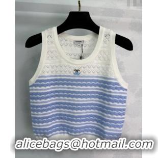 Best Price Discount Chanel Striped Vest 527007 Blue 2025