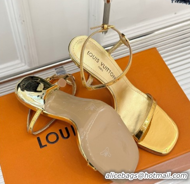 Hot Style Louis Vuitton 6AM Heel Sandals 9.5cm in Calf Leather Gold 0222060
