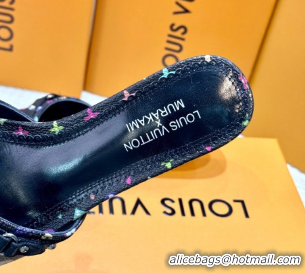 Stylish Louis Vuitton LV x TM 6AM Heel Slides Sandal 5.5cm in Multicolor Monogram Canvas Black 0222069