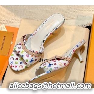 Unique Style Louis Vuitton LV x TM 6AM Heel Slides Sandal 5.5cm in Multicolor Monogram Canvas White 0222070