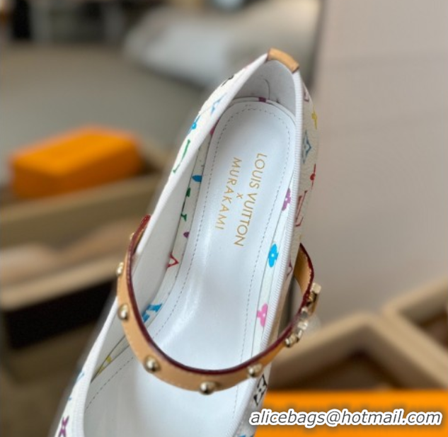 Grade Quality Louis Vuitton LV x TM Romy Flats Ballerinas in Multicolor Monogram Canvas White 0222079