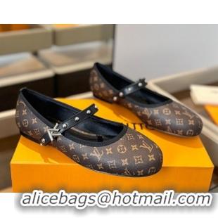 Low Cost Louis Vuitton LV x TM Romy Flats Ballerinas in Monogram Canvas Brown 0222078