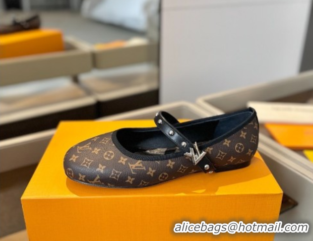 Low Cost Louis Vuitton LV x TM Romy Flats Ballerinas in Monogram Canvas Brown 0222078