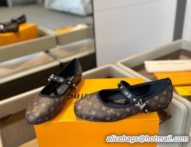 Low Cost Louis Vuitton LV x TM Romy Flats Ballerinas in Monogram Canvas Brown 0222078