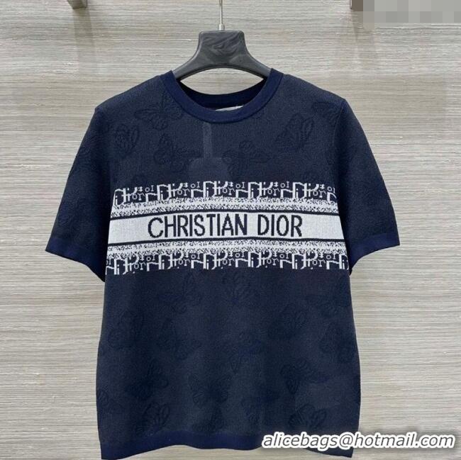Buy Discount Dior Tencel Blend Butterfly Top 527009 Dark Blue 2025