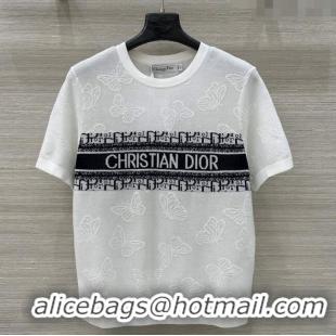 ​High Quality Dior Tencel Blend Butterfly Top 527009 White 2025