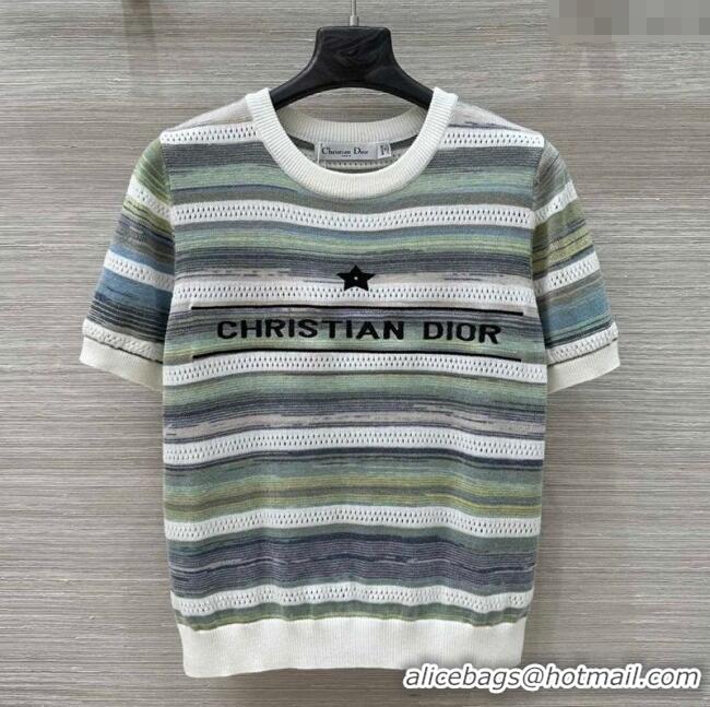 ​Reasonable Price Dior Wool Striped Top 527010 Green 2025