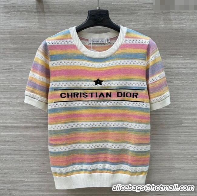 Well Crafted Dior Wool Striped Top 527010 Orange 2025
