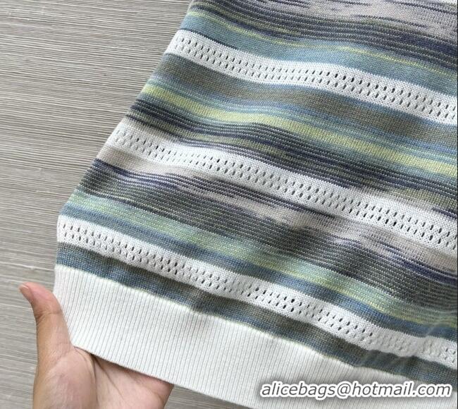 ​Well Crafted Dior Wool Striped Vest 527010 Green 2025